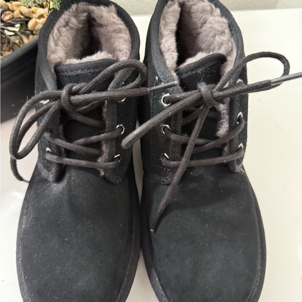 UGG Black Suede Lace-Up Boots - Picture 3 of 4